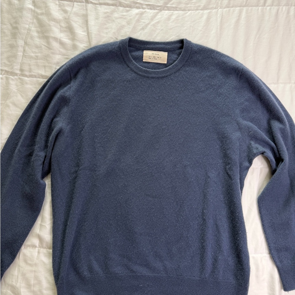 100% Cashmere Zara Navy Crewneck Sweater